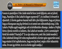 Korán olvasás 111 A Pálmarost (Al-Maszad) szúra jelentésének fordítása magyar nyelvre, Nabil Ar Rifai  -olvasásának kíséretében