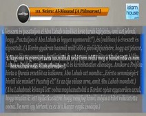 Korán olvasás 111 A Pálmarost (Al-Maszad) szúra jelentésének fordítása magyar nyelvre, Mashary bin Rashid Al-Afasi  -olvasásának kíséretében