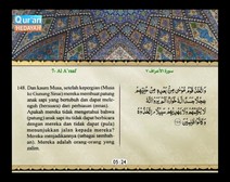 Mushaf murattal dengan terjemahan maknanya ke dalam bahasa Indonesia (Juz 09) Bagian 3