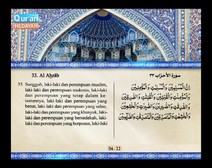 Mushaf murattal dengan terjemahan maknanya ke dalam bahasa Indonesia (Juz 22) Bagian 1