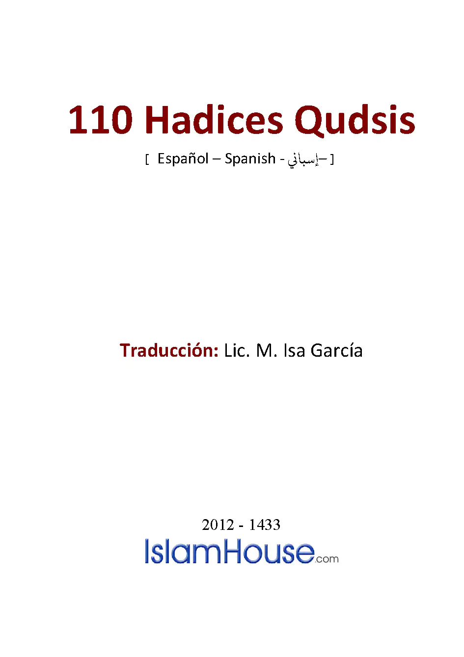 110 Hadices Qudsis
