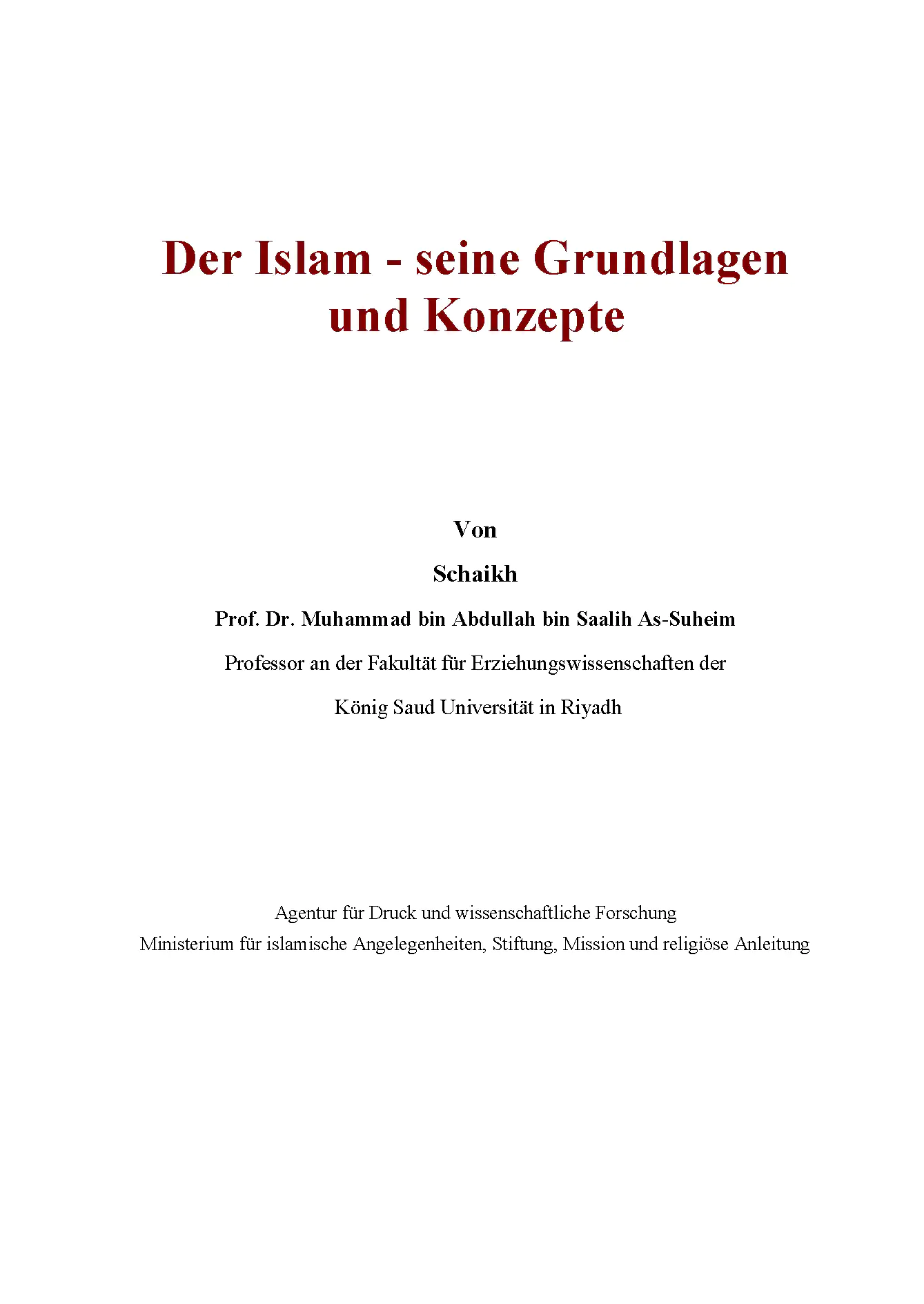Alle Grundlagen des islams aufgelistet